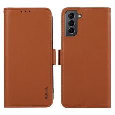 ABEEL - ABEEL Wallet Stand Case f&ouml;r Samsung Galaxy S21+ 5G - Brun
