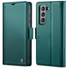 Caseme - CASEME Pl&aring;nboksfodral Konstl&auml;der f&ouml;r Samsung Galaxy S21 FE 5G - Gr&ouml;n