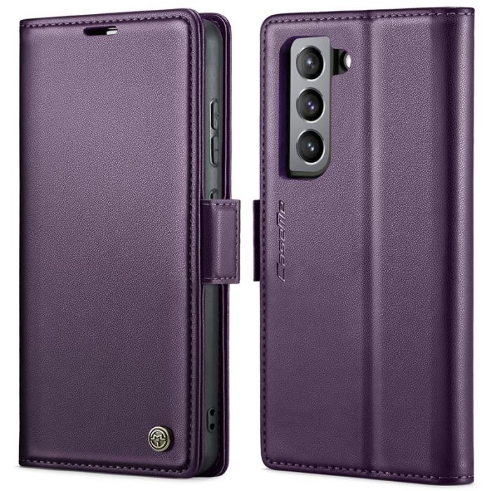 Caseme - CASEME Plånboksfodral Konstläder för Samsung Galaxy S21 FE 5G - Lila