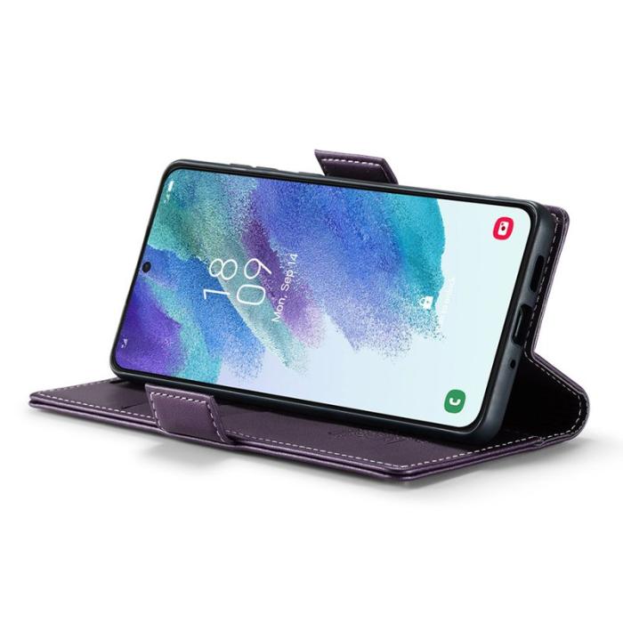 Caseme - CASEME Plånboksfodral Konstläder för Samsung Galaxy S21 FE 5G - Lila