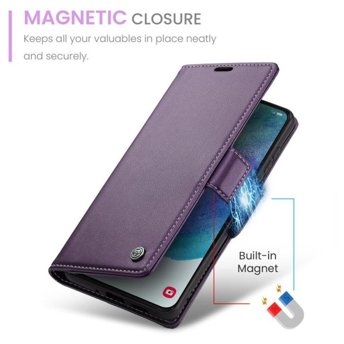 Caseme - CASEME Plånboksfodral Konstläder för Samsung Galaxy S21 FE 5G - Lila