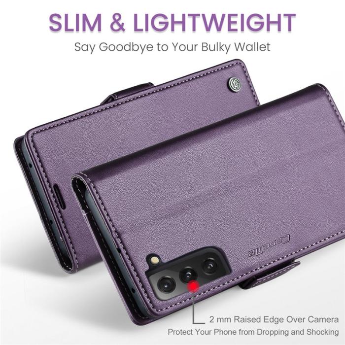 Caseme - CASEME Plånboksfodral Konstläder för Samsung Galaxy S21 FE 5G - Lila