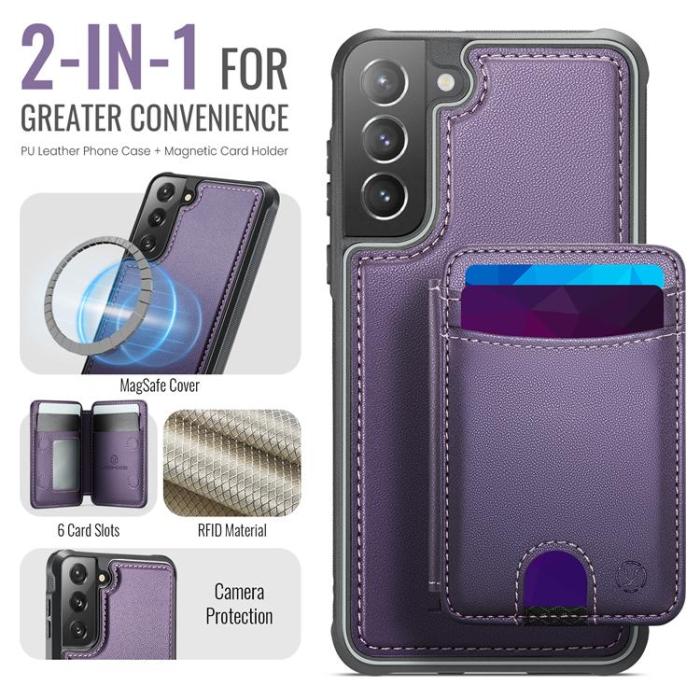 OEM - JEEHOOD Samsung Galaxy S22 5G Fodral KonstLäder - Lila