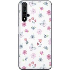 iSecrets - Genomskinligt Skal kompatibel med Huawei nova 5T med Blommor och fjärillar
