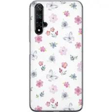 Gustaf - Mobilskal till Huawei nova 5T med Blommor och fj&auml;rillar