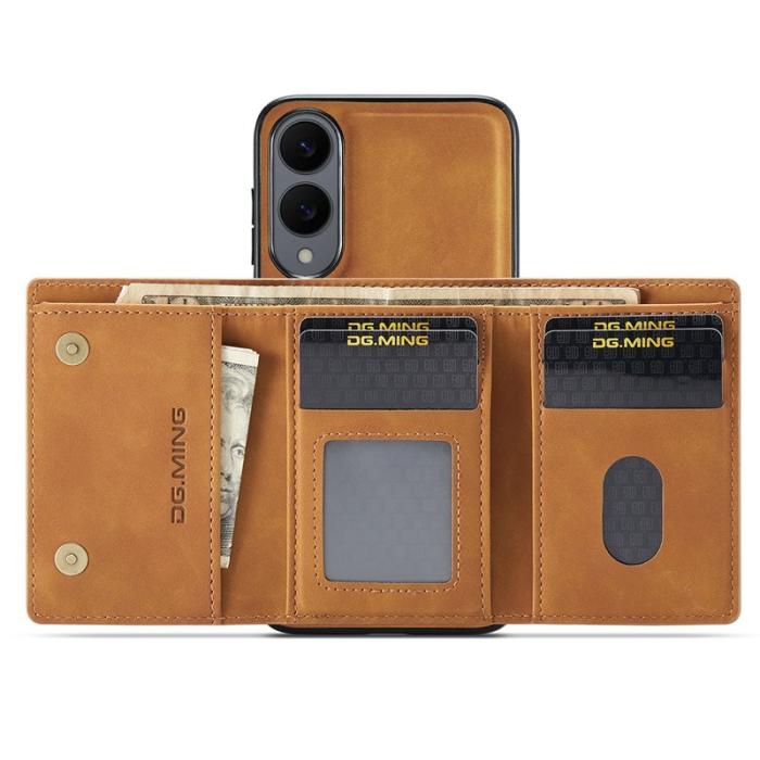 DG.MING - DG.MING M1 Series Mobilskal till Samsung Galaxy S25 Edge Kickstand Brun