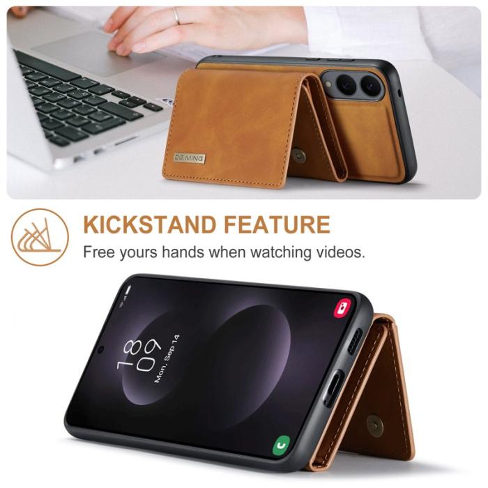 DG.MING - DG.MING M1 Series Mobilskal till Samsung Galaxy S25 Edge Kickstand Brun