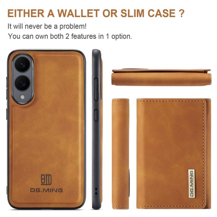 DG.MING - DG.MING M1 Series Mobilskal till Samsung Galaxy S25 Edge Kickstand Brun