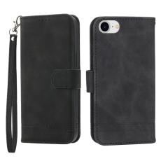 DIERFENG - DIERFENG DF-03 Pl&aring;nboksfodral f&ouml;r iPhone 7/8/SE (2020/2022) - Konstl&auml;der - Svart