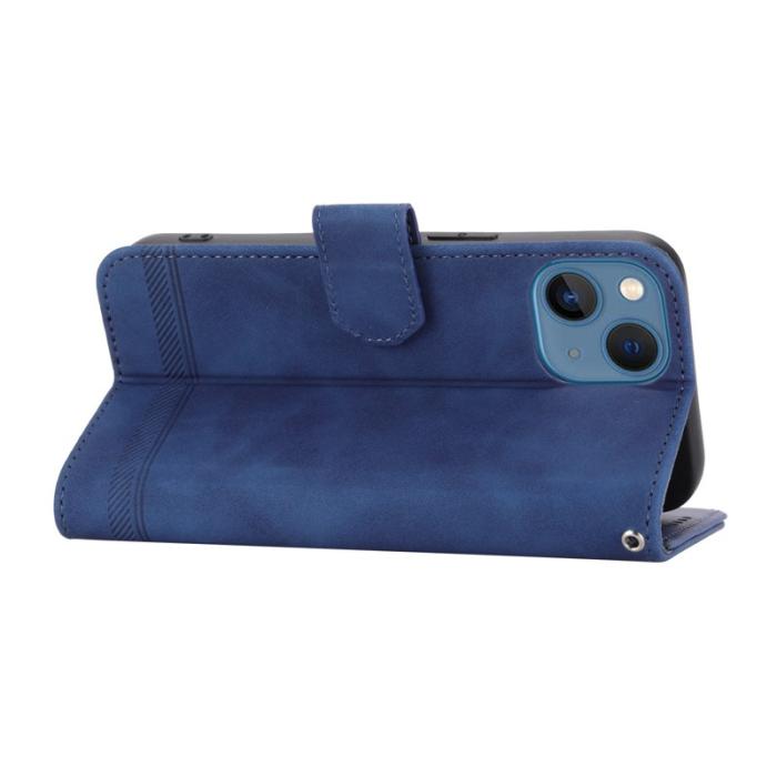 DIERFENG - DIERFENG DF-03 Plånboksfodral för iPhone 13 6.1 tum - Konstläder - Blå