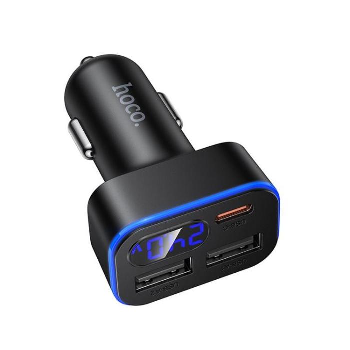 Hoco - Hoco Billaddare 42W 1xUSB-C 2xUSB-A QC3.0 Z63A - Svart