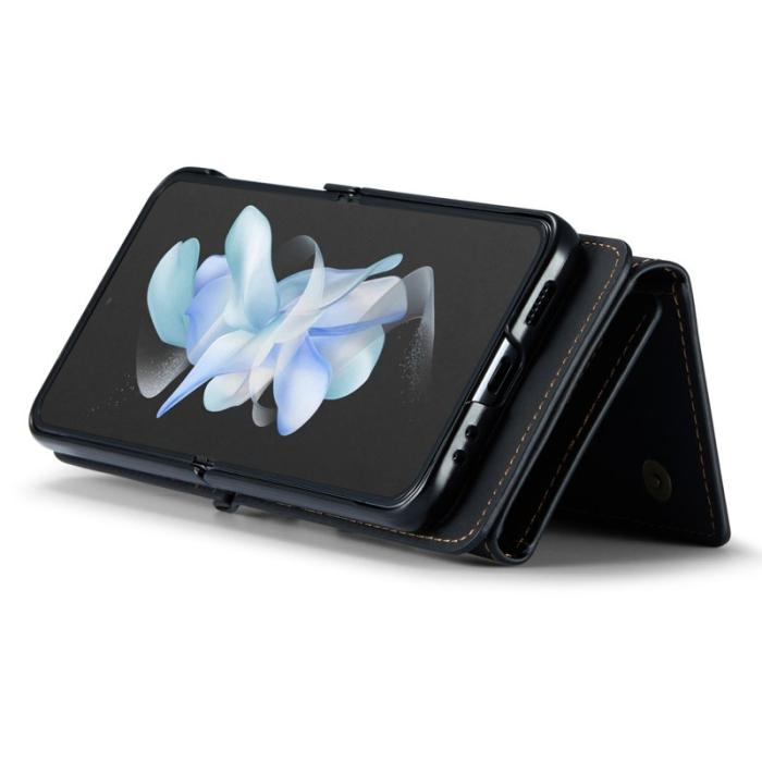 DG.MING - DG.MING Samsung Galaxy Z Flip4 Konstläder Plånboksfodral Svart