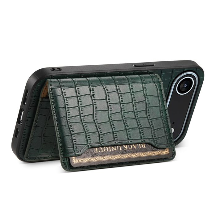 A-One Brand - iPhone 17 Air Mobilskal Korthållare Crocodile - Grön