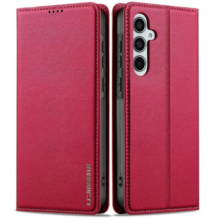 LC.imeeke - LC.IMEEKE L1 Series Samsung Galaxy A56 Plånboksfodral Konstläder - Röd