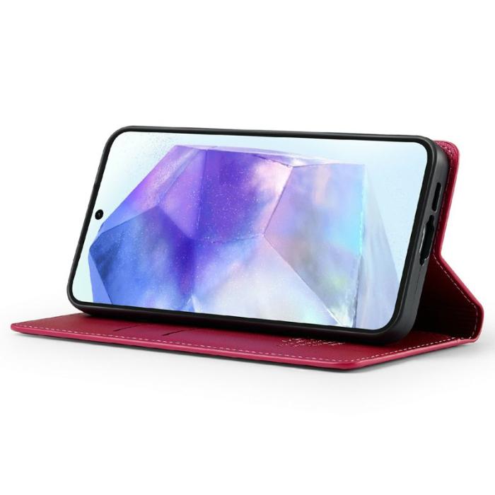 LC.imeeke - LC.IMEEKE L1 Series Samsung Galaxy A56 Plånboksfodral Konstläder - Röd