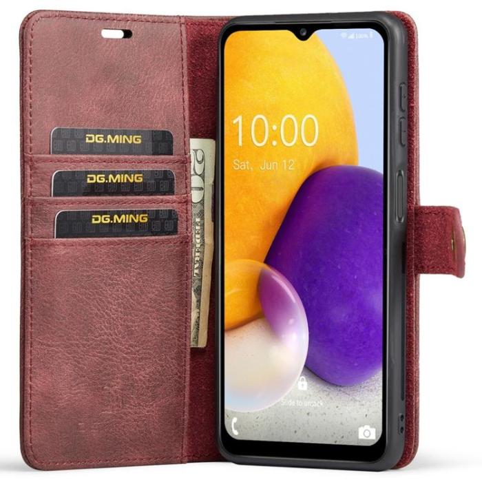 DG.MING - DG.MING Folio Flip Detachable Plånboksfodral Galaxy A13 4G - Röd