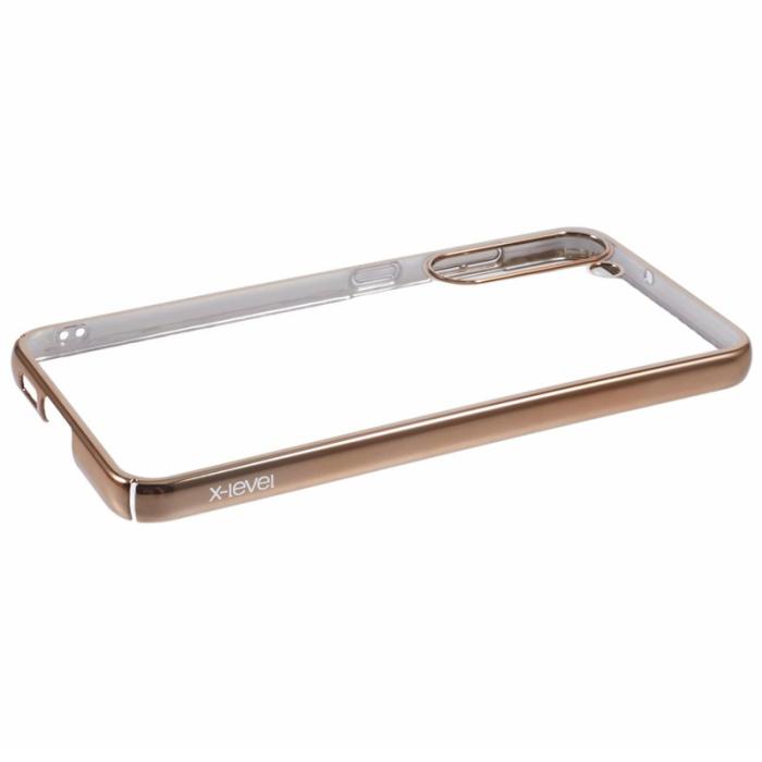 X-Level - X-LEVEL Mobilskal till Samsung Galaxy S23 Hård PC Transparent Guld