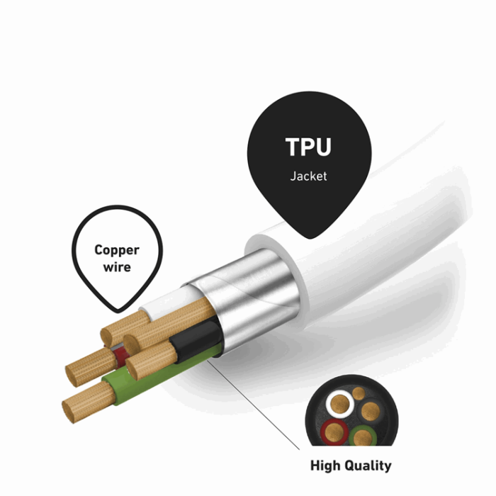 SBS - SBS USB-C - Lightning Kabel 1m MFi Certified - Vit