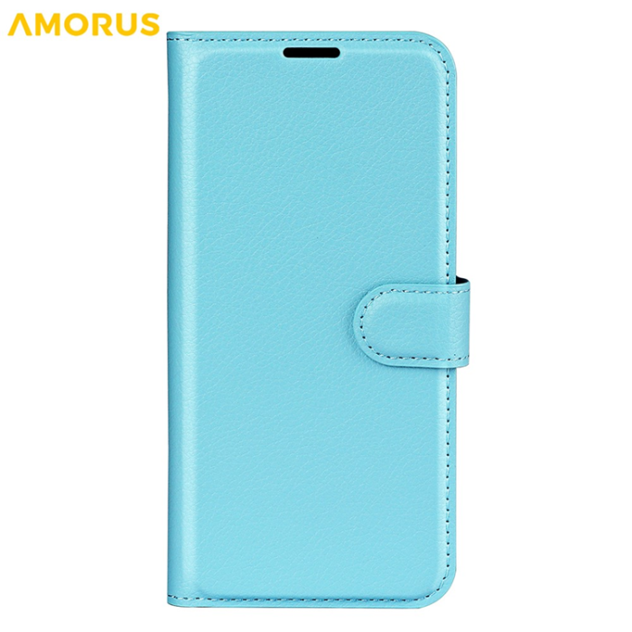 Amorus - AMORUS iPhone Air Plånboksfodral Flipstativ Litchi - Blå