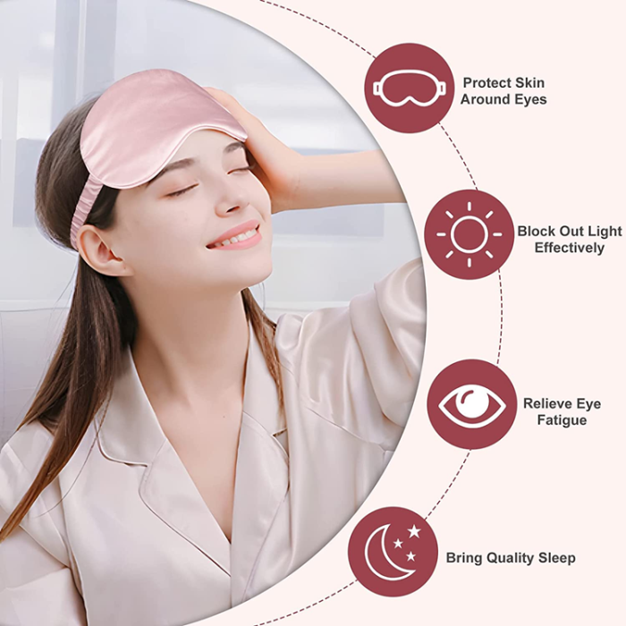 A-One Brand - Bekväm Siden Sovmask/Ögonmask - Rosa