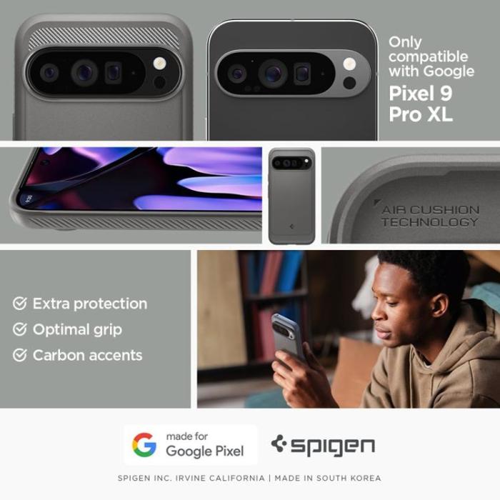 Spigen - Spigen Google Pixel 9 Pro XL Mobilskal Rugged Aromor - Grå