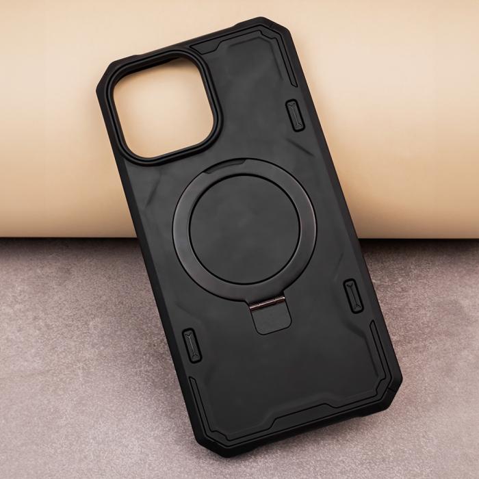 OEM - Svart Defender Mag Ring Skal iPhone 15 Pro - Stöttåligt Skydd