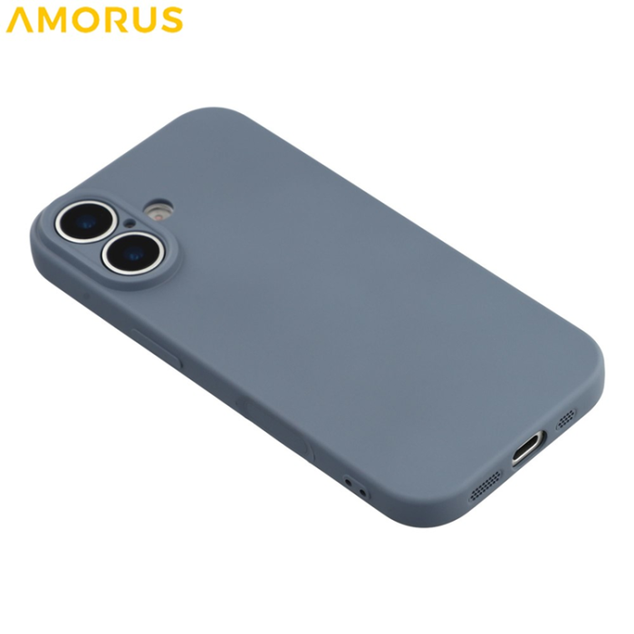Amorus - AMORUS iPhone 17 Mobilskal Precise Cutouts TPU Fiber - Lavendelgrå