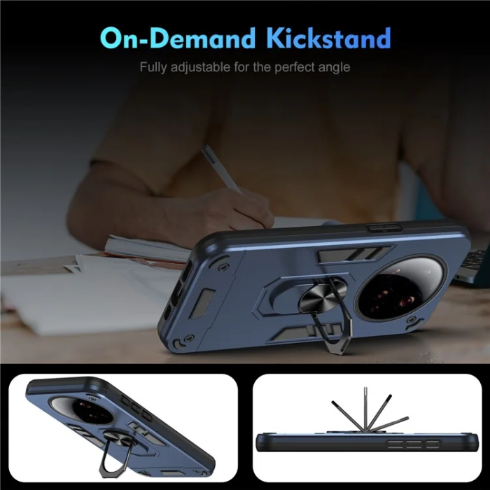 A-One Brand - Xiaomi 15 Ultra Mobilskal Defend Ring Kickstand - Blå