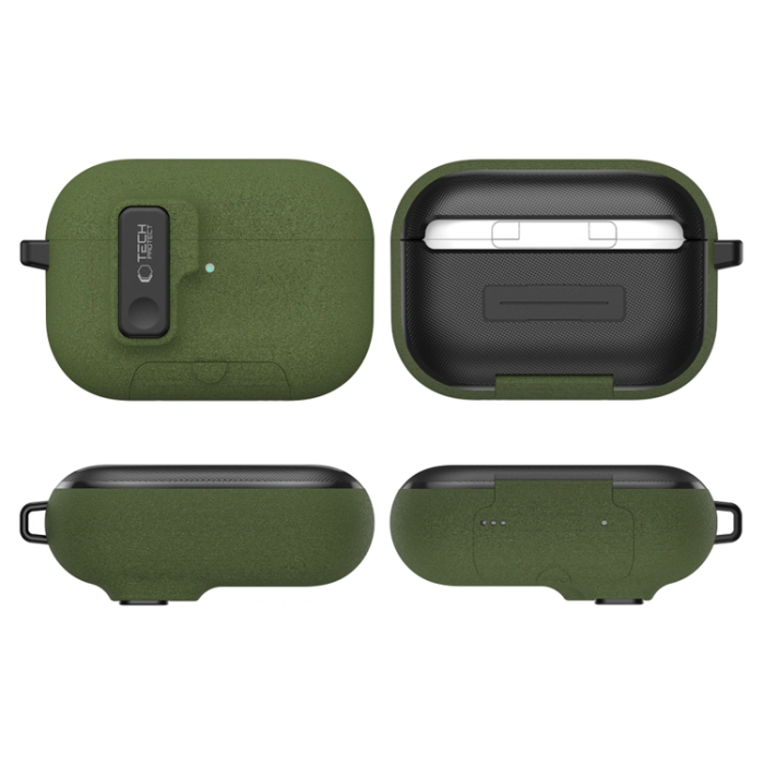 Tech-Protect - Tech-Protect Apple Airpods Pro 3 Skal Slim Hook - Olive Grön