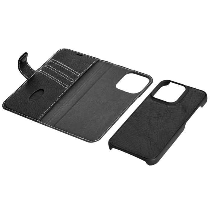 UTGATT1 - Essentials iPhone 13 Pro Max Plånboksfodral Äkta Läder Detachable