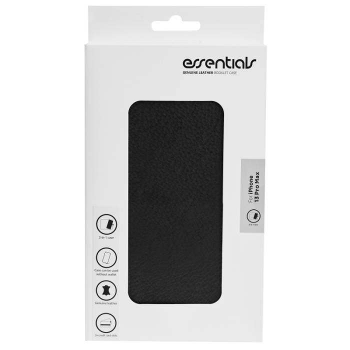 UTGATT1 - Essentials iPhone 13 Pro Max Plånboksfodral Äkta Läder Detachable
