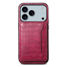A-One Brand - iPhone 17 Pro Max Mobilskal Korthållare Crocodile - Röd
