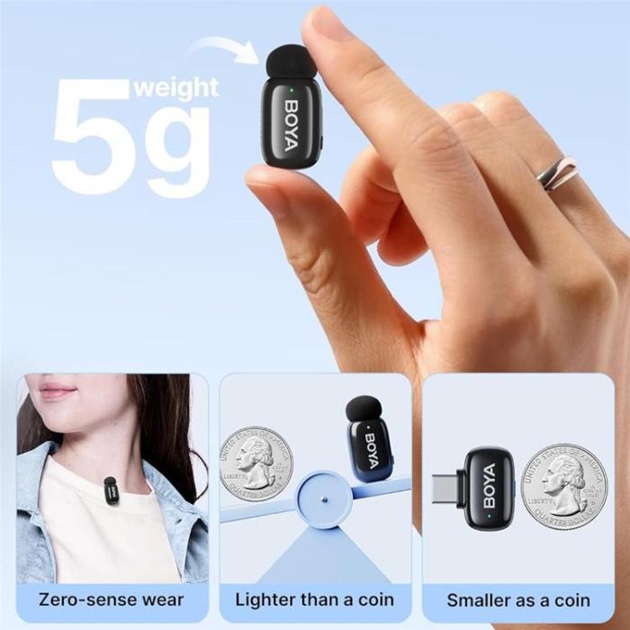 BOYA - BOYA Trådlös Mini Lavaliermikrofon AI-Brusreducering Mini-05