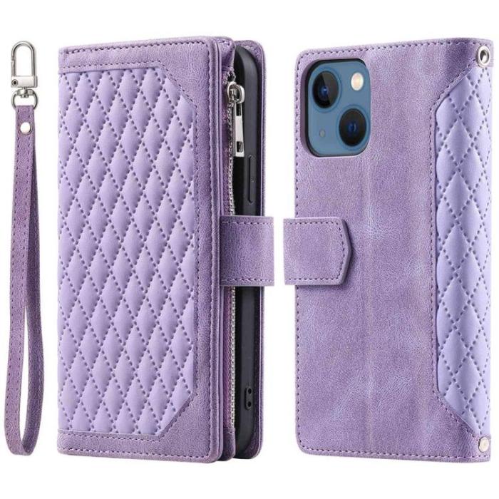OEM - iPhone 14 Plus Plånboksfodral Rhombus - Lila