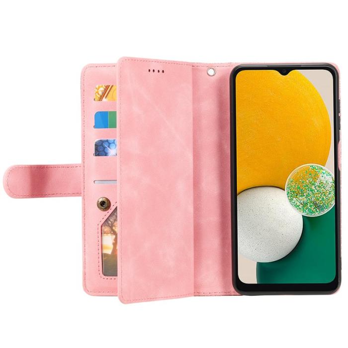 OEM - Samsung Galaxy S26 / S26 Pro Fodral 9 Kortfack Dragkedja Konstläder - Roséguld
