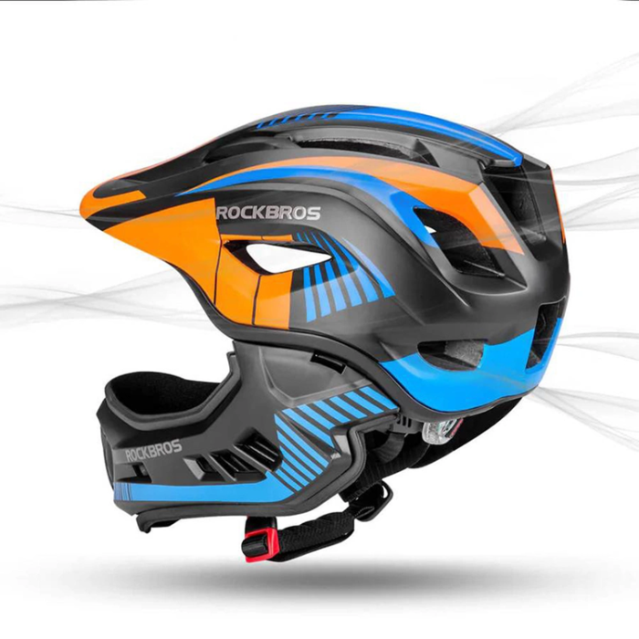 Rockbros - Rockbros Cykelhjälm Med Detachable Visor S - Svart/Orange