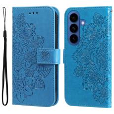 OEM - Samsung Galaxy S26 Plus Pl&aring;nboksfodral Blomm&ouml;nster Konstl&auml;der St&auml;ll - Bl&aring;
