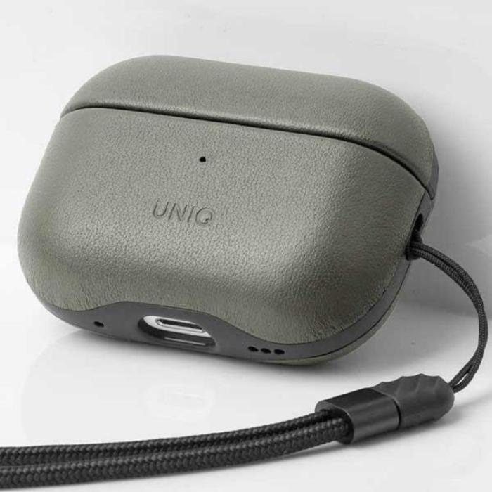 UTGATT1 - Uniq Airpods Pro 2 Skal Äkta Läder Terra - Lichen Grön