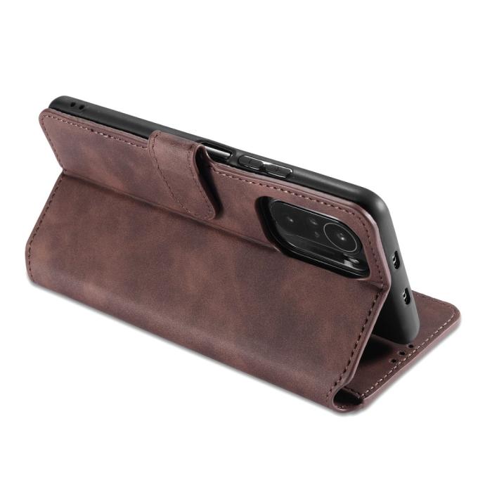 UTGATT1 - DG.MING Retro Plånboksfodral till Xiaomi Mi 11i / Poco F3 - Coffee