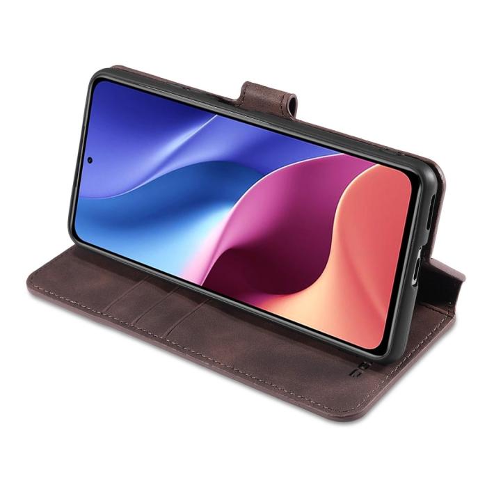 UTGATT1 - DG.MING Retro Plånboksfodral till Xiaomi Mi 11i / Poco F3 - Coffee