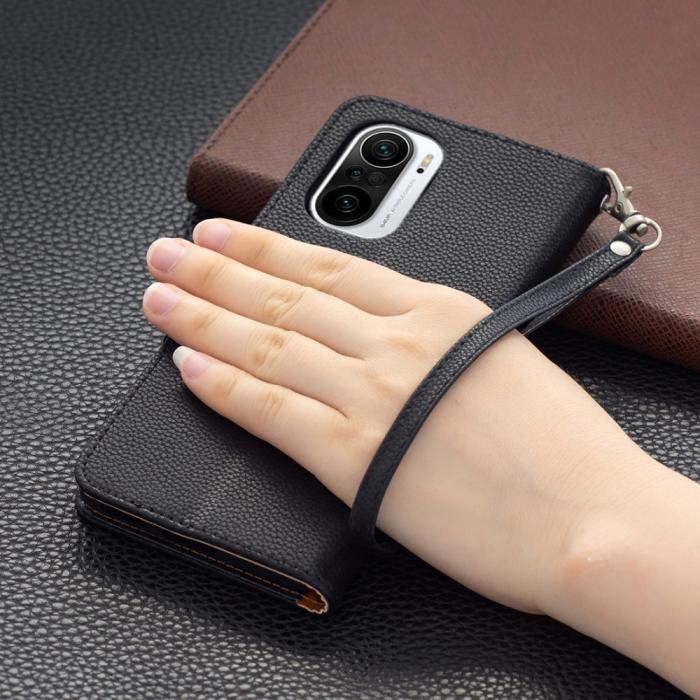 A-One Brand - Litchi Plånboksfodral till Xiaomi Mi 11i / Poco F3 - Svart