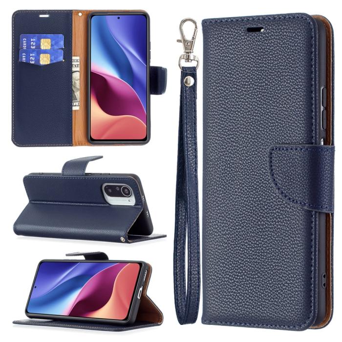 A-One Brand - Litchi Plånboksfodral till Xiaomi Mi 11i / Poco F3 - Blå