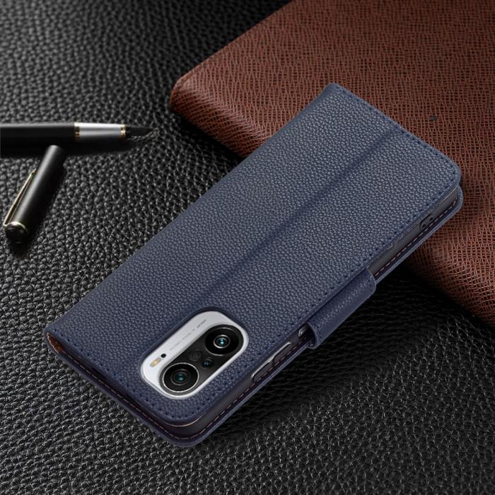 A-One Brand - Litchi Plånboksfodral till Xiaomi Mi 11i / Poco F3 - Blå