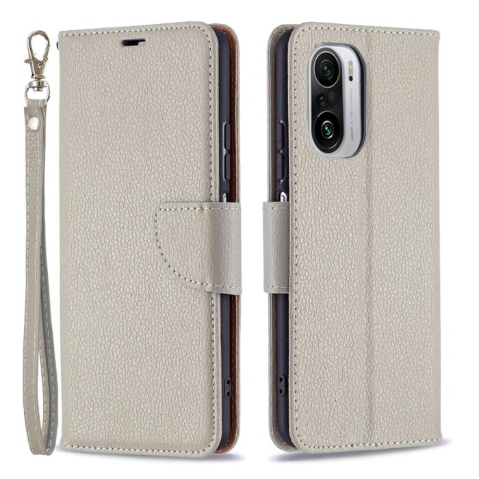 OEM - Litchi Plånboksfodral till Xiaomi Mi 11i / Poco F3 - Grå