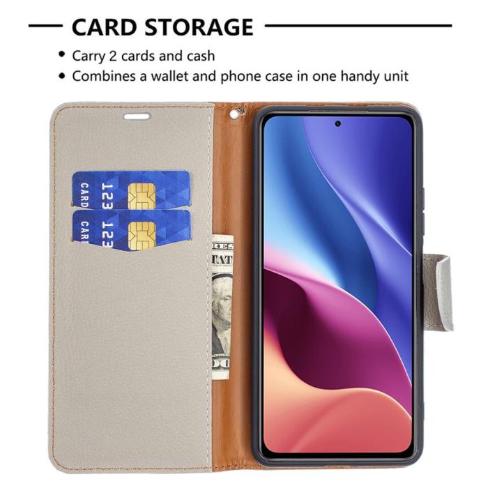 OEM - Litchi Plånboksfodral till Xiaomi Mi 11i / Poco F3 - Grå