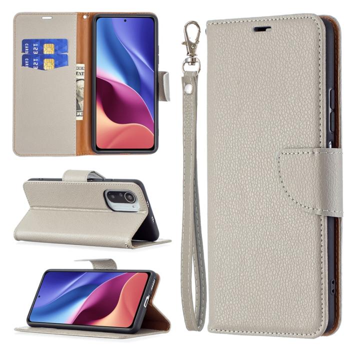 OEM - Litchi Plånboksfodral till Xiaomi Mi 11i / Poco F3 - Grå