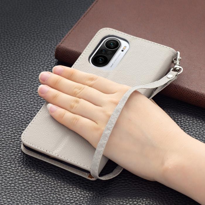 OEM - Litchi Plånboksfodral till Xiaomi Mi 11i / Poco F3 - Grå