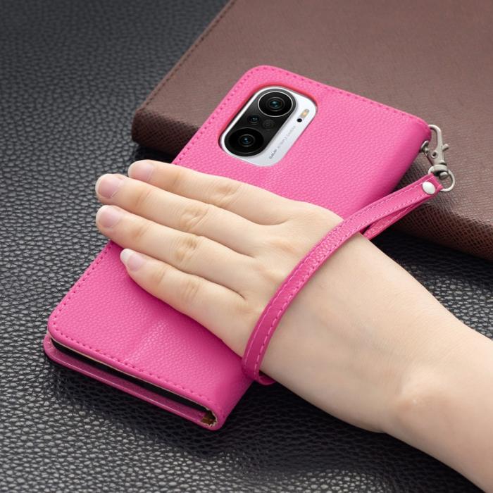 A-One Brand - Litchi Plånboksfodral till Xiaomi Mi 11i / Poco F3 - Magenta