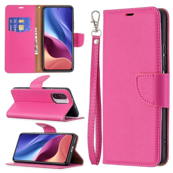 A-One Brand - Litchi Plånboksfodral till Xiaomi Mi 11i / Poco F3 - Magenta