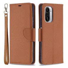OEM - Litchi Plånboksfodral till Xiaomi Mi 11i / Poco F3 - Brun